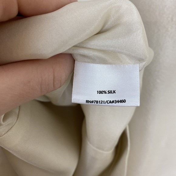 Eileen Fisher Size S 100% Silk Dupioni Jacket Ecru Ivory Beige Hook loop - Picture 2 of 7